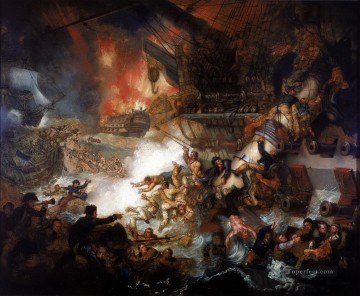 Mather Brown Batalla de la Batalla Naval del Nilo Pinturas al óleo